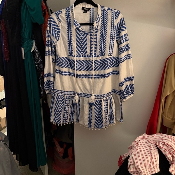 The Main Street Exchange Dresses & Skirts - Blue and White Patterned Women's dress